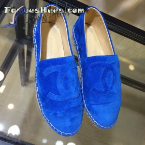 C flat Espadrilles blue suede